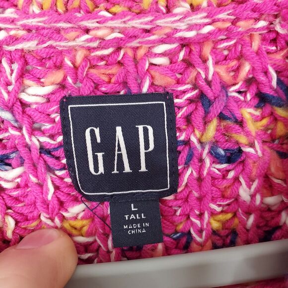 GAP Vibrant Pink Multicolor Turtleneck Sweater - Picture 5 of 11